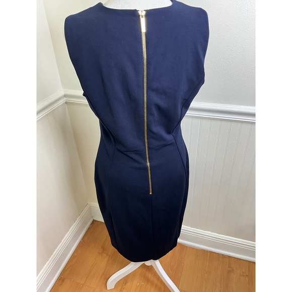 Calvin Klein‎ Navy Blue Sleeveless Sheath Dress Career Work Women Size 8 - Picture 4 of 9